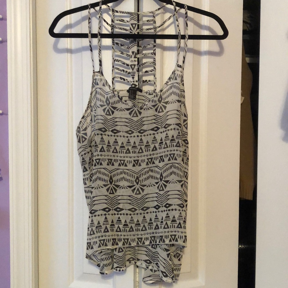 Tribal print racer-back style tank top